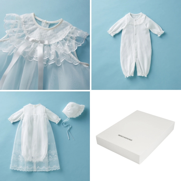 美品　ミキハウス　ベビー　セレモニードレス　3点セット　通年　50cm 60cm セレモニードレスセット【通年向け】【箱入】 – ミキハウス