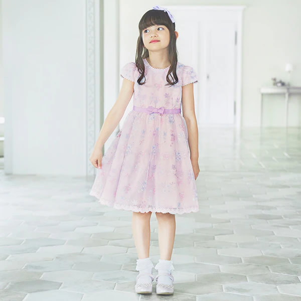 メゾピアノ mezzo piano ワンピース 130 女の子 グレー系 子供服