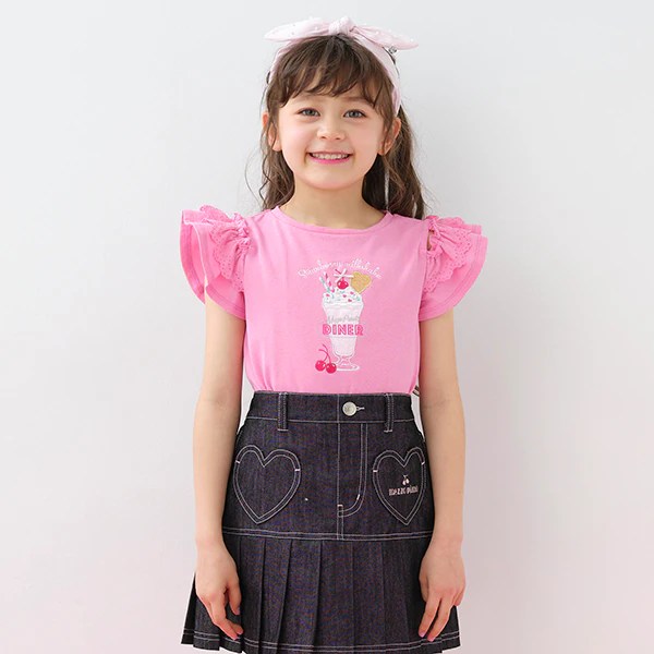 メゾピアノジュニアコラボGIRLグラフィックTシャツ(S(140