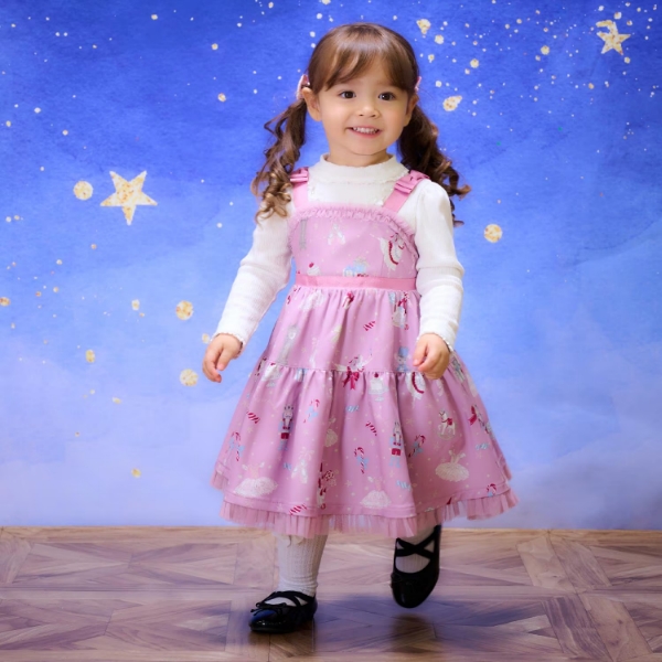 mezzo piano メゾピアノ くるみ割り人形柄キャミワンピース 110 120