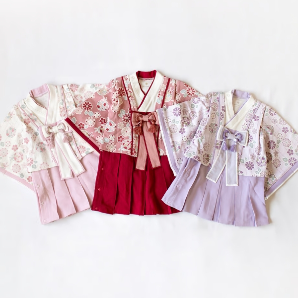 mocmof（モクモフ） 十二単袴ドレス（プレミアム） 70 80 90cm レッド