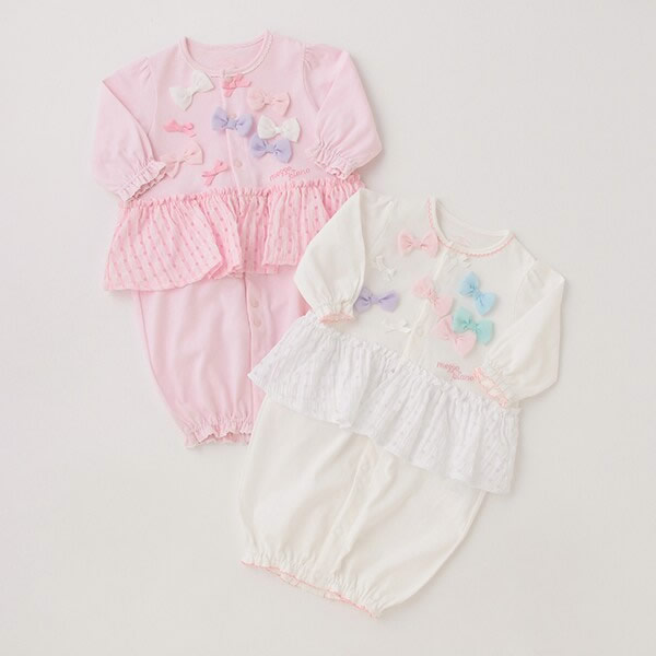 mezzo piano メゾピアノ リボンいっぱい2wayオール 50 60 70cm