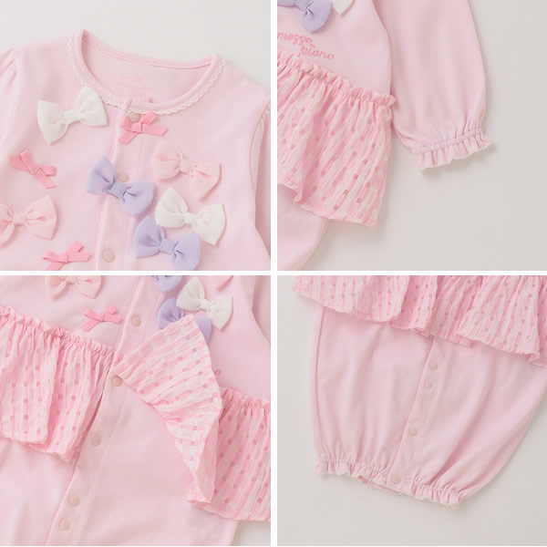 mezzo piano メゾピアノ リボンいっぱい2wayオール 50 60 70cm