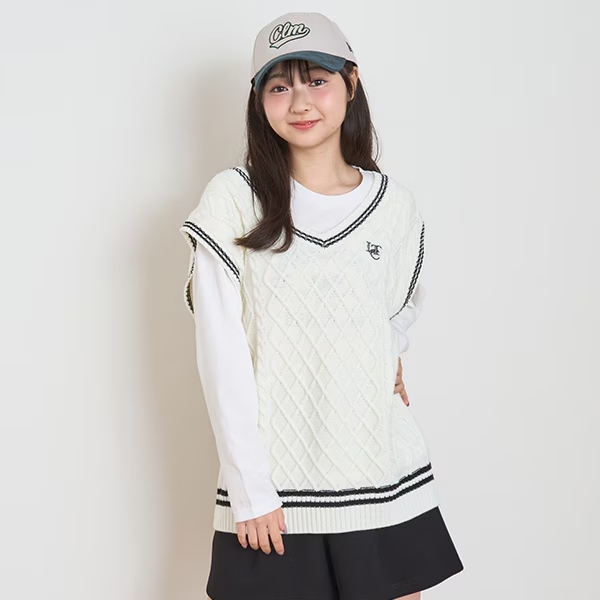 LOVETOXIC Lovetoxic ラブトキシック 洗える ルーズニットベスト オフ