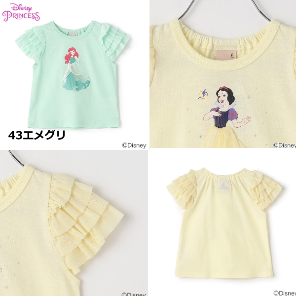 petit main LIEN ランダムチュールフリルTシャツフェアリーグランジ petit main プティマイン Disney 袖チュールグラフィックT 半袖T
