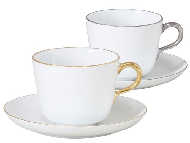 大倉陶園 日本製 ゴールド＆プラチナライン モーニングカップ