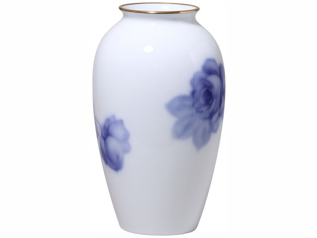 大倉陶園 日本製 ブルーローズ（8011）約23cm花器 2A/8011 花器 花瓶