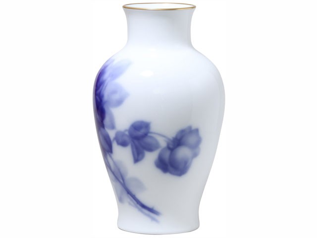 大倉陶園 日本製 ブルーローズ（8011）約28cm花器 20A/8011 花器 花瓶