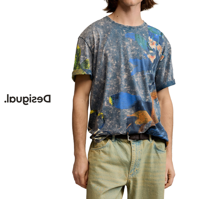 Desigual（デシグアル） 26SMTK16 メンズ 花柄アートプリントTシャツ 