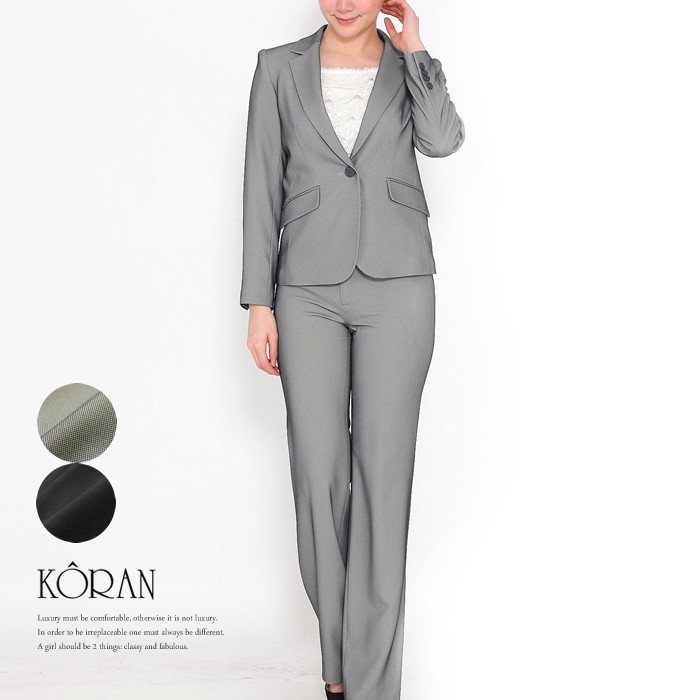レディース パンツスーツ ビジネススーツ キャリア グレー ブラック ミセス ファッション 30代 40代 50代