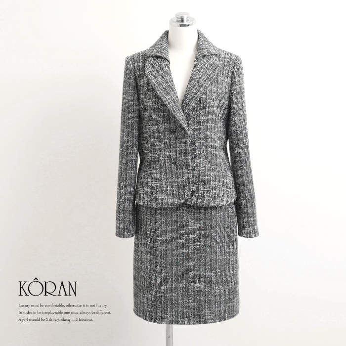 日本製 ツイード レディーススーツ ジャケット 女性議員 婦人 政治家