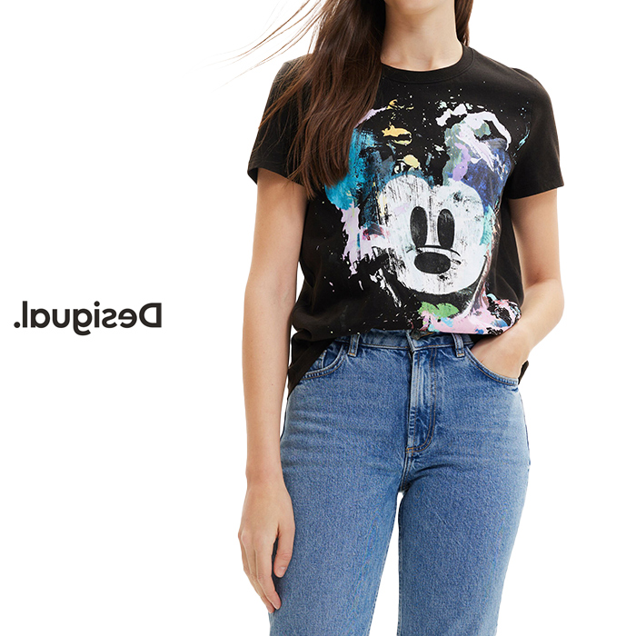 Desigual デシグアル レディースファッション Tシャツ 半袖 ミッキーマウス Disney ...