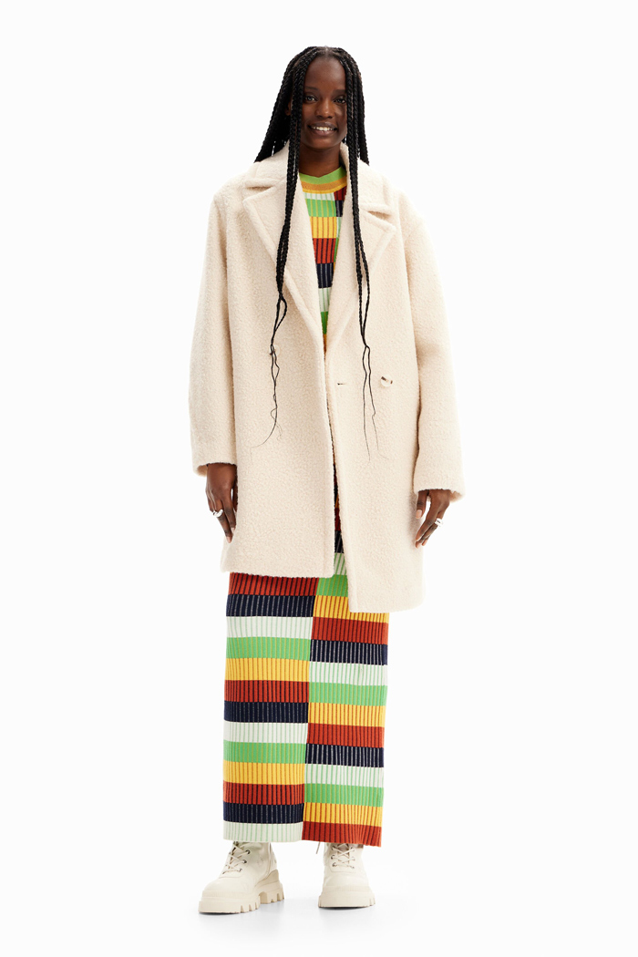23AW美品　定価3.5万　デシグアルDesigual ブークレチェスターコート Desigual デシグアル DESIGUAL レディースコート 冬物 アウター