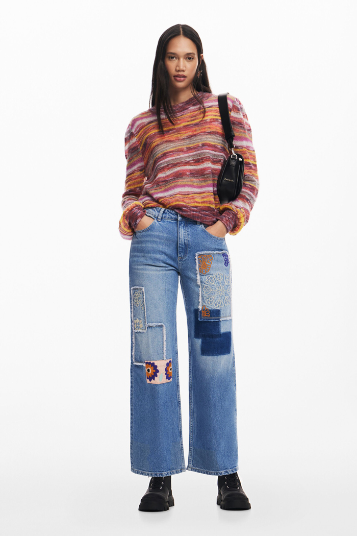 Desigual デシグアル レディースファッション トップス 長袖 ニット セーター 花柄 インポート 30代 40代 50代 S M L ブラック 24WWJF24 Desigual デシグアル レディースファッション トップス 長袖