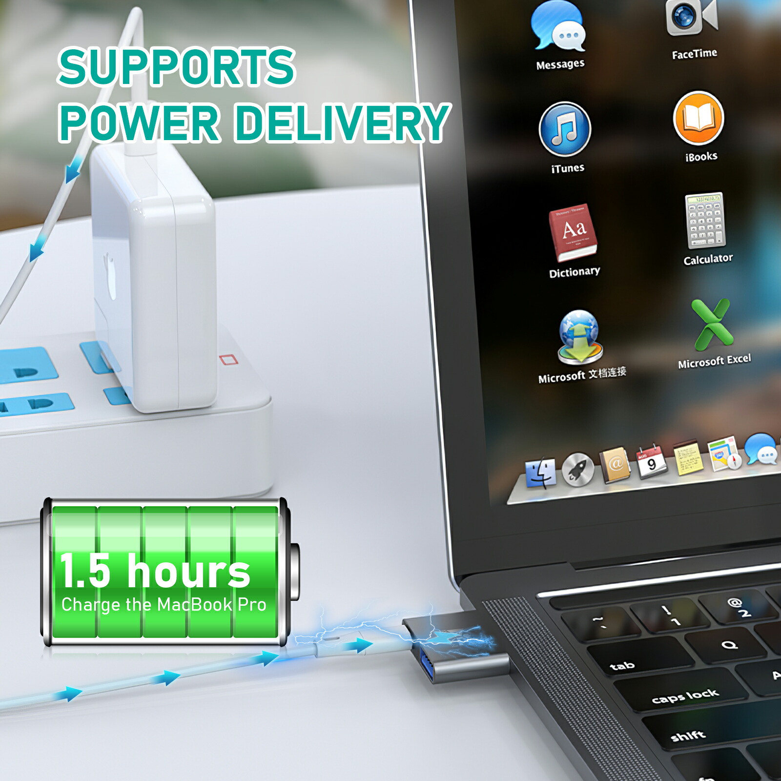 RoiCiel MacBook Pro/Air変換アダプタ 【10Gbps高速データ転送