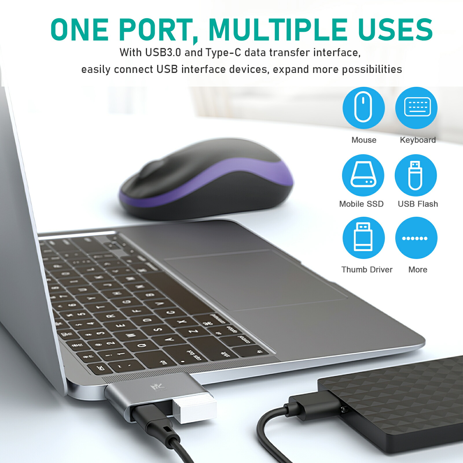 RoiCiel MacBook Pro/Air変換アダプタ 【10Gbps高速データ転送