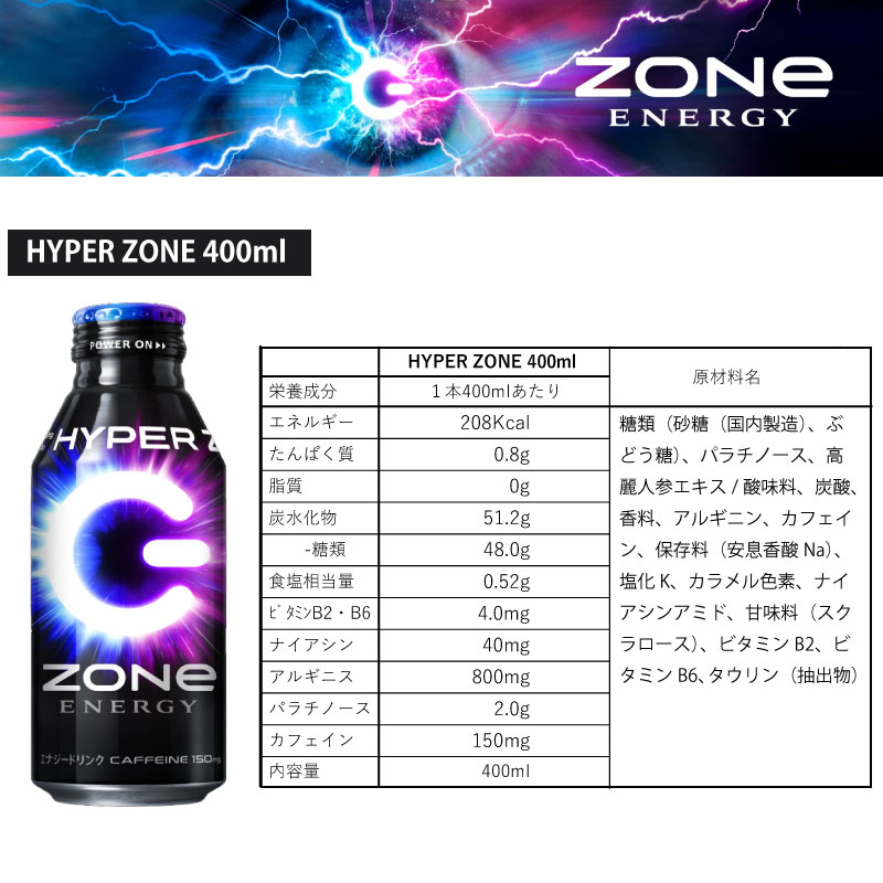 ゴーレムさん専用【送料無料】 HYPER Zone エナジードリンク 48本入り ZONe（ドリンク） 送料無料 ZONe ドリンク選べるセット 400ml