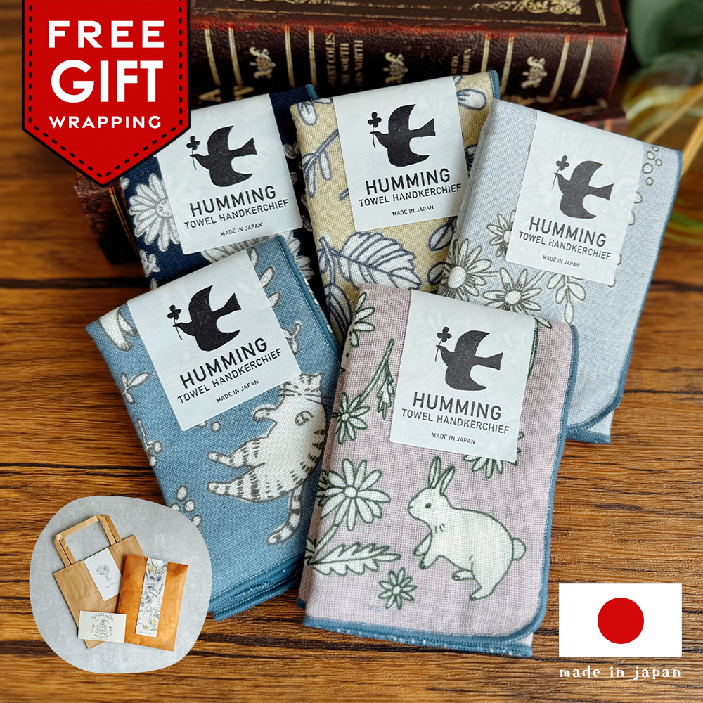 HEUGNハンカチ だるま刺繍ハンカチ / サックス | H TOKYO ハンカチ | OLD