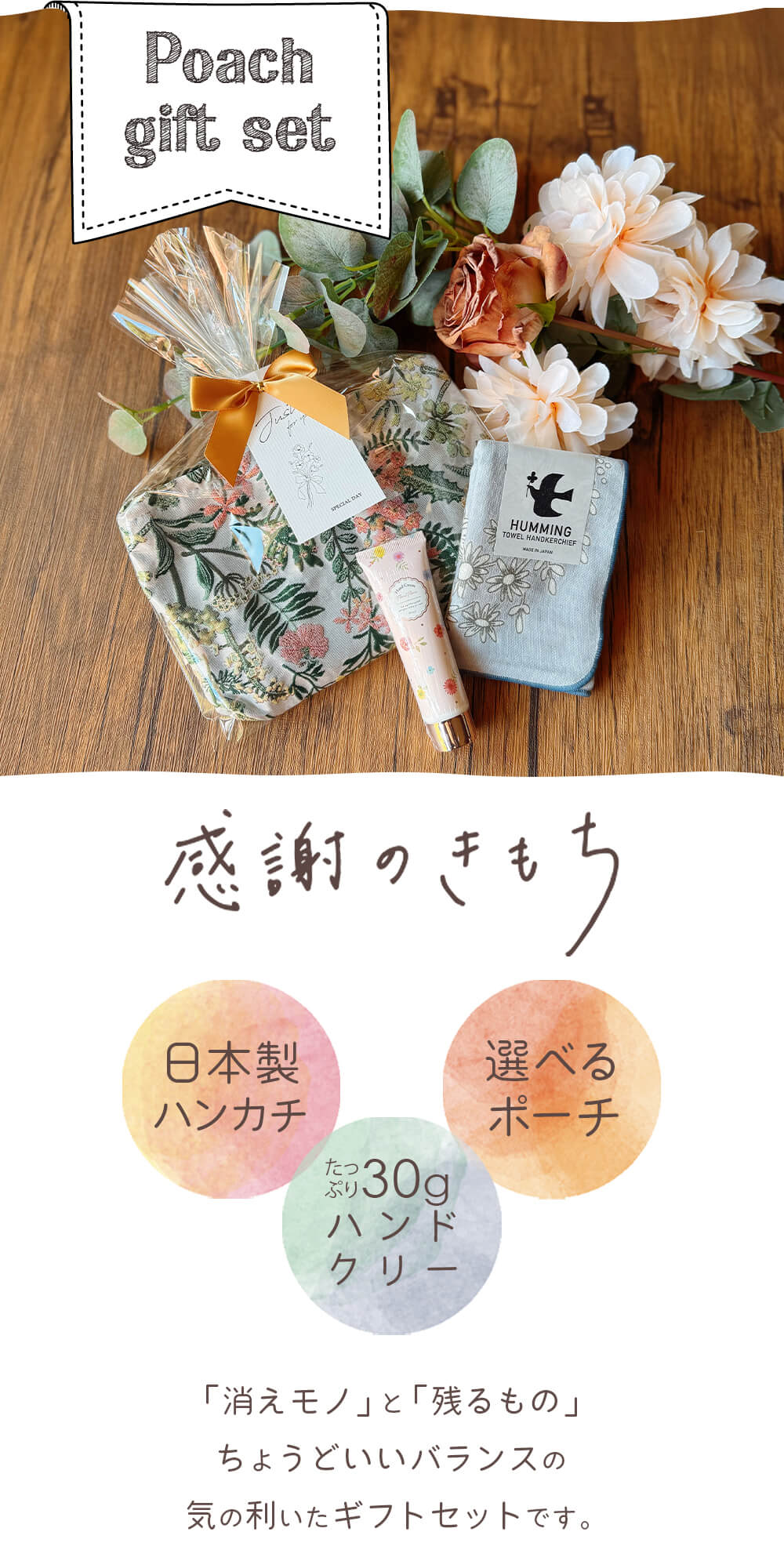 ハンドクリーム ハンカチ ポーチ ギフト 誕生日 バレンタイン ギフト