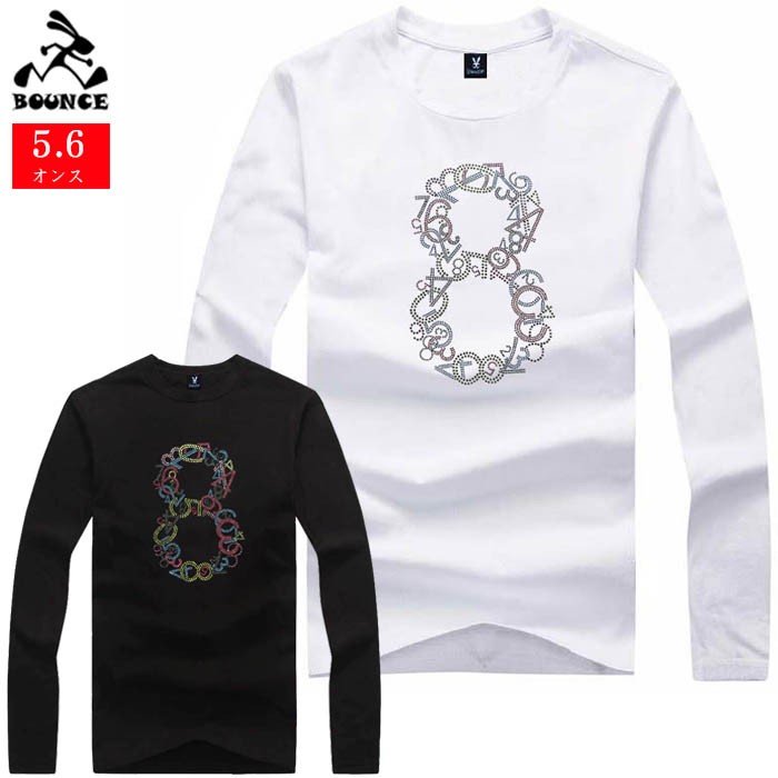 送料無料 BOUNCE バウンス NUMBER 8 数字8番 ラインストーンロゴ