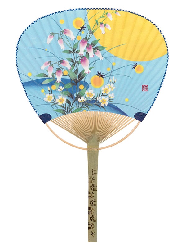 うちわ 中万月 竹うちわ 100部 10種類 団扇 名入れうちわ