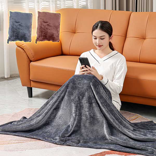電気毛布 モバイルバッテリー付き 暖かい 電気敷毛布 ブランケット