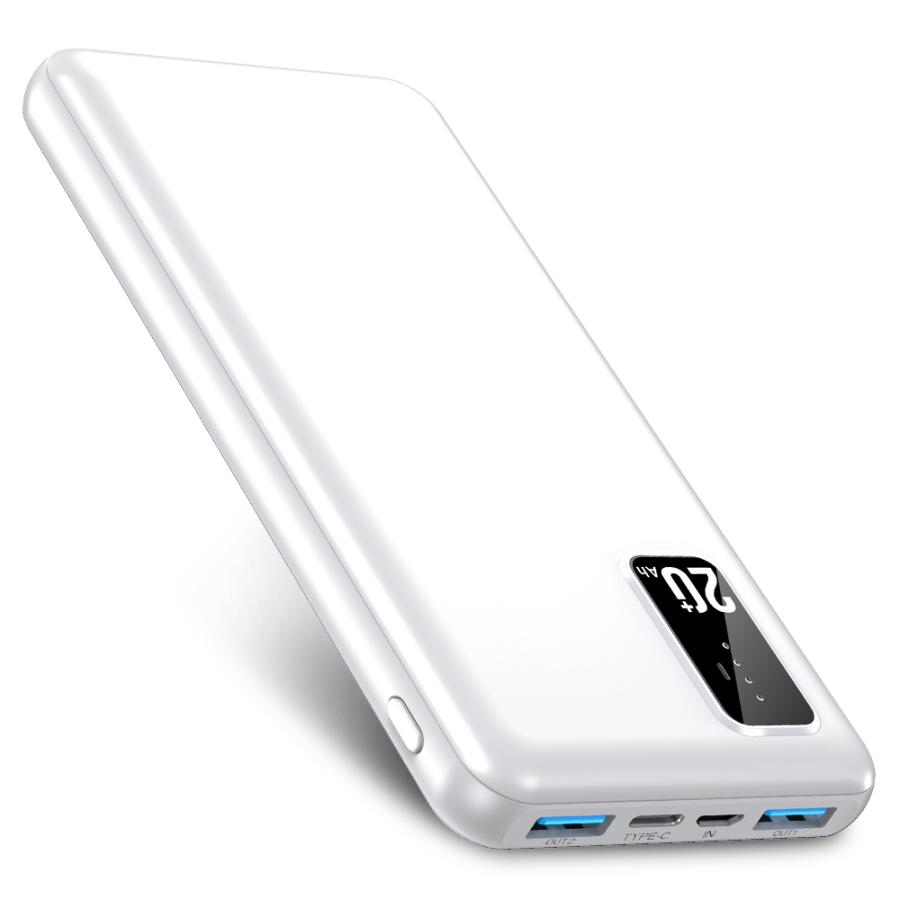 【即納・10%OFFクーポン】 モバイルバッテリー 20000mAh 大容量 軽量 急速充電 3台同時充電 薄型 機内持ち込み スマホ充電器 PSE認証済 iPhone Android 対応 |  | 02
