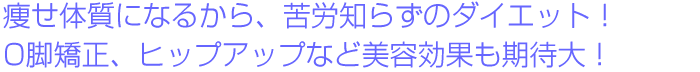 痩せ体質になるから、苦労知らずのダイエット
