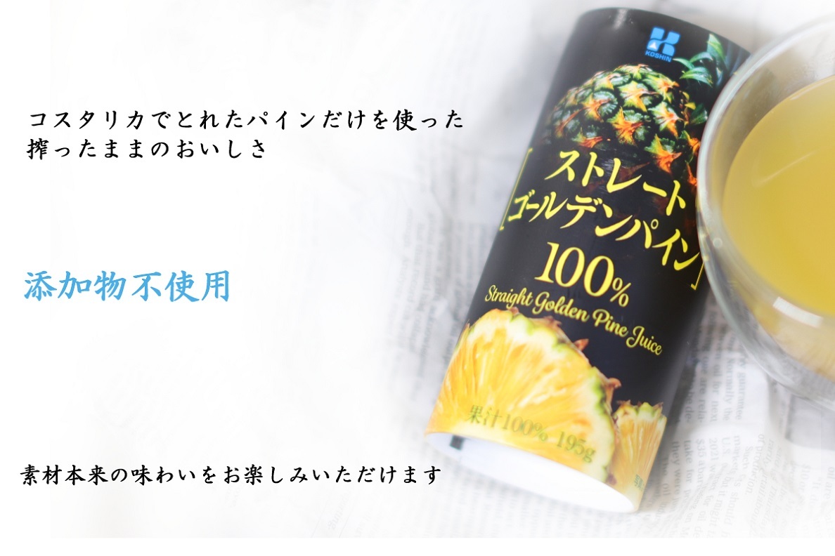 コーシン乳業 ストレートゴールデンパイン１００％ ストレートジュース １９５ｇ×１５本 ソフトドリンク、ジュース
