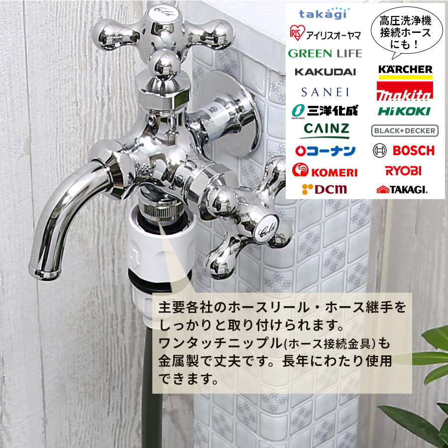 二口水栓 双口蛇口 二股 双口 二口 蛇口 交換 横水栓 ホース 壁水栓