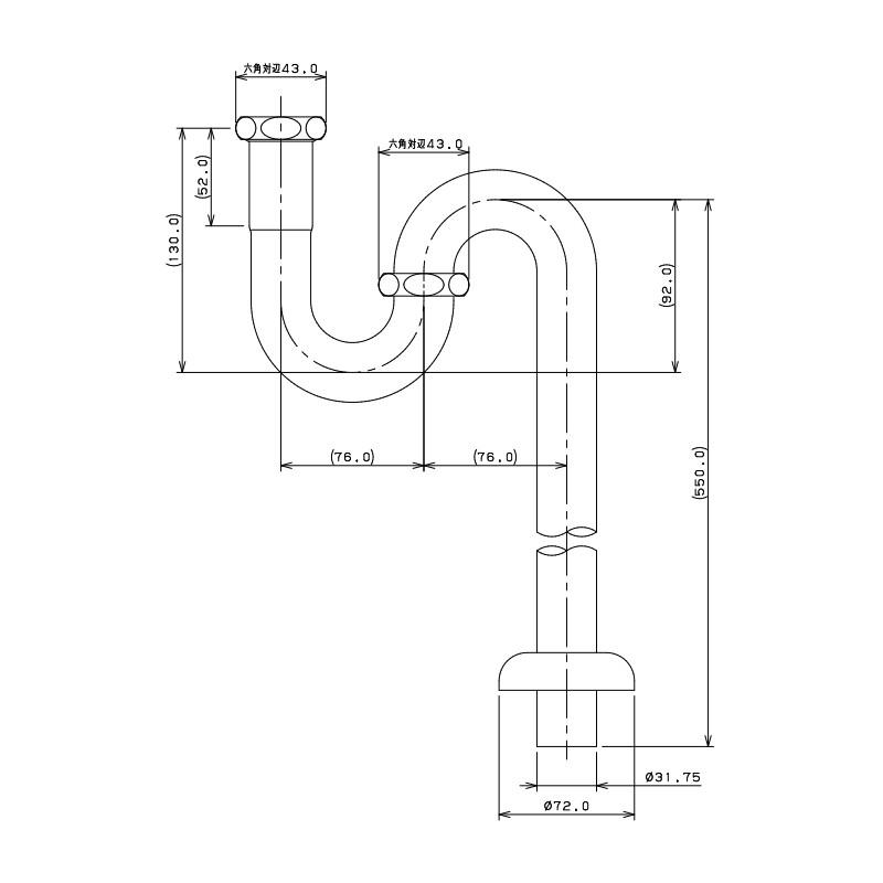エッセンス シングルレバー混合栓 JB01-E414010-E274240用 Lレクタングル 排水管 止水栓 Sトラップ essence_5