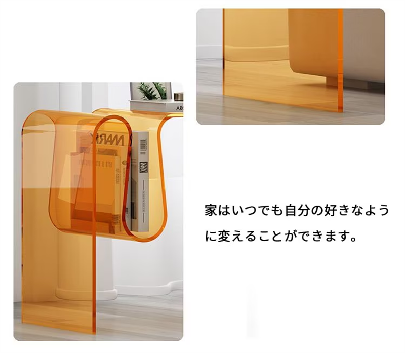 透明なコーヒーテーブル アクリル サイドテーブル 本棚の 透明なコーヒーテーブル アクリル サイドテーブル 本棚の