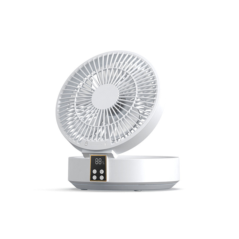 扇風機 小型 卓上扇風機 自動首振り LEDディスプレイ表示 リモコン＆タイマー機能 静音 折り畳み式 角度調整 壁掛け USB充電式 3段階風量 熱中症対策｜kotetsu0515｜02