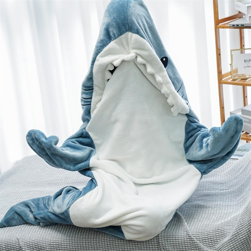 サメブランケット 着る毛布 サメ ぬいぐるみ ブランケット サメ 寝袋 きぐるみパジャマ 大人用 子供用 穿く毛布 寝袋 昼寝毛布 サメ寝袋 フランネ