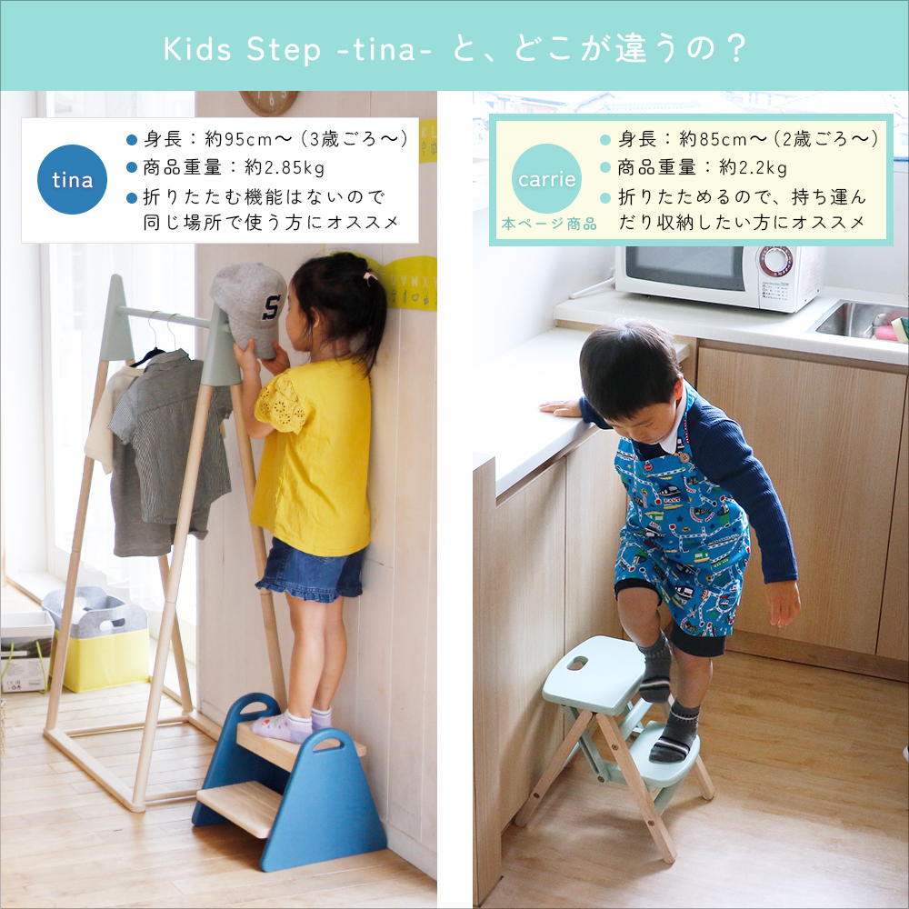 踏み台 子供用 ステップ 折りたたみ コンパクト 収納 キッズステップ チェアー キッズチェア 子供家具 キッズ 子ども ILS-3551｜koti｜18