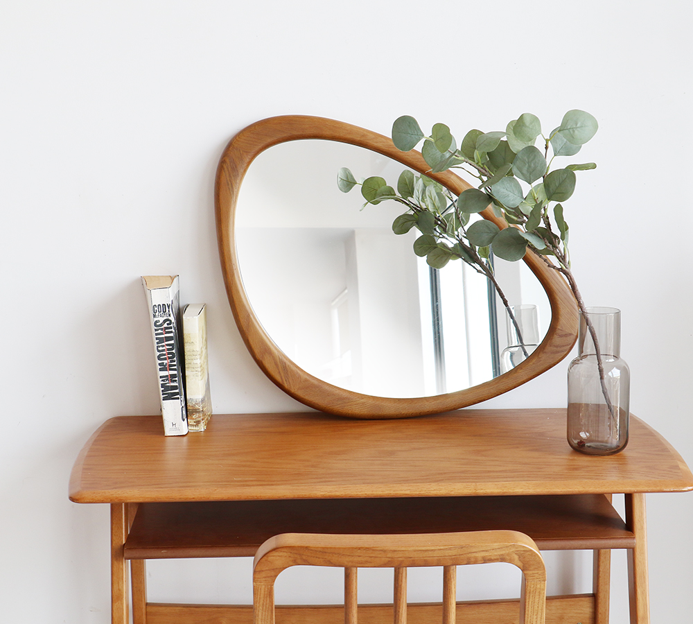 【送料無料・新品未使用】ミラー　北欧　ナチュラル　素朴　人気　オシャレ 全身鏡 おしゃれ 姿見 北欧 スタンドミラー シンプル 木目調 幅40cm