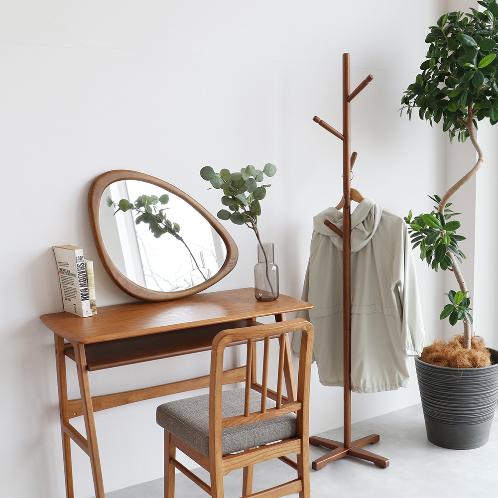 ICHIBA（市場） ウォールミラー 鏡 ミラー 壁掛けミラー 玄関 天然木