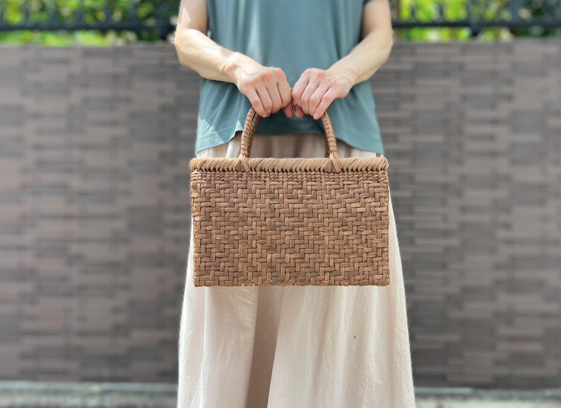 山葡萄かごバッグ 国産 網代編み 奥会津三島 編み組細工 送料無料 女性