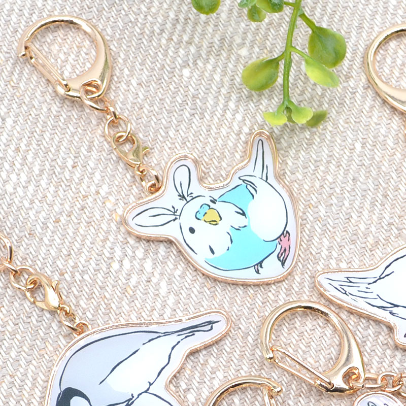 ことりすまいる】 うちのこキーホルダー ☆ウサ耳セキセイブルー