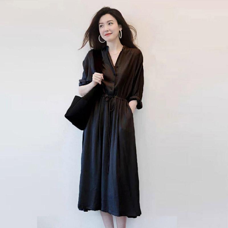 シャツワンピース レディース ロング丈 マキシ丈 長袖 シャツ ワンピース 春 夏 春服 夏服 きれいめ ゆったり チュニック トップス 羽織 |  | 02