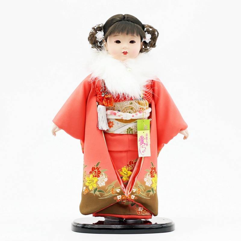 豪華 飾り市松 市松人形 45cm 着物 日本人形 雛人形 市松人形（ファー付き） ケース飾り 人形工房天祥 限定