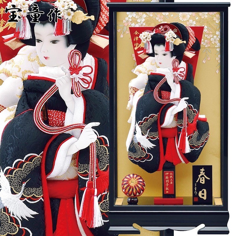 ギフト/プレゼント/ご褒美] 羽子板 2019年 宝童作 ケース飾り 新春日 
