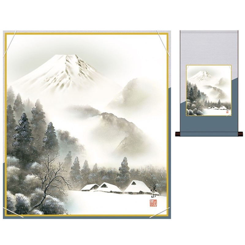 ❤️送料込値下げ❤️絵画★謎の山の冬景色★ガラス額入り 912sn-fu2hem-025_2.jpg