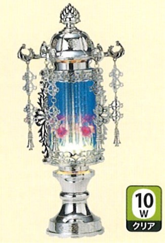 盆提灯 霊前灯 7号バブル灯 プラチナ 10Wクリア(一対) モダン お盆