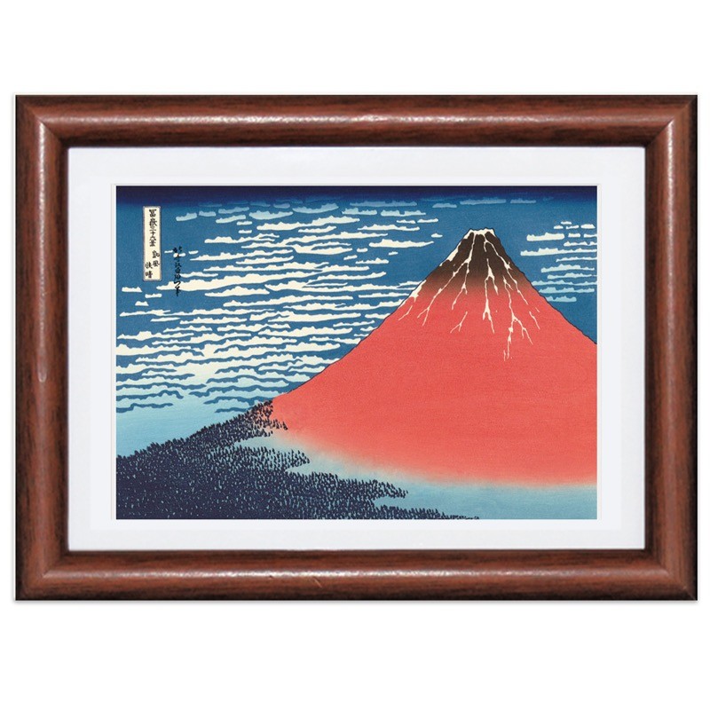 浮世絵 風景画 額飾り 凱風快晴 葛飾北斎 額：木製 写真立て仕様 前面