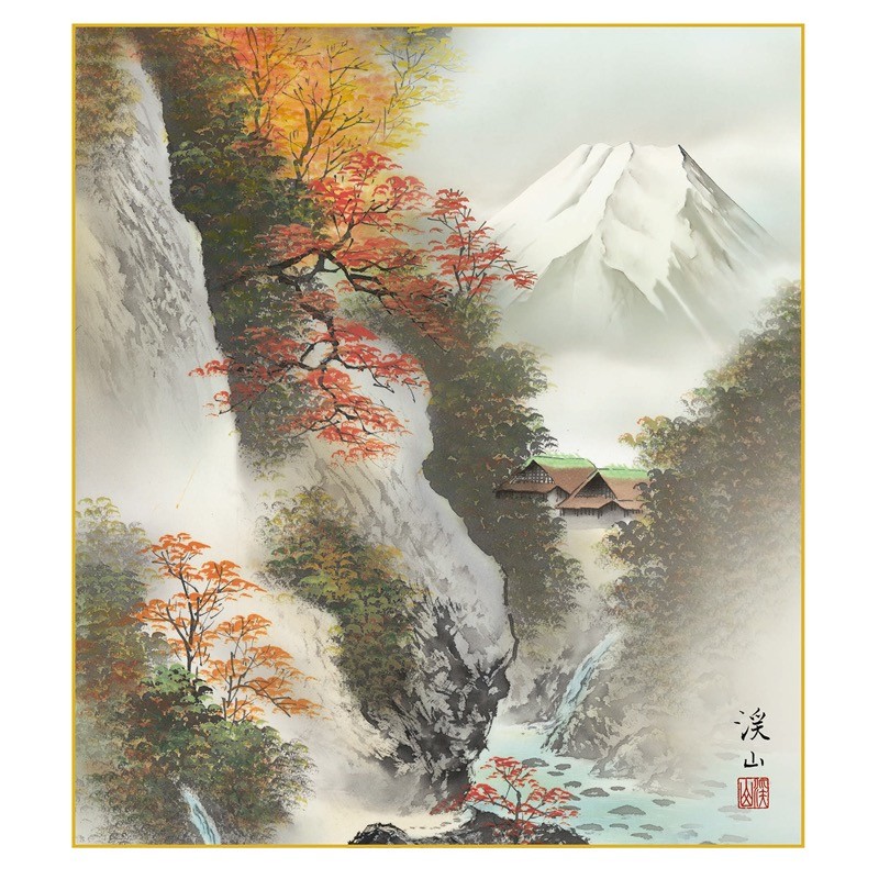 山水画 色紙 富士憧憬 富士紅葉 伊藤渓山 高精細特色色紙 : 912sn-k1-21c : 人形広場 雛人形・五月人形専門店 - 通販 -  Yahoo!ショッピング