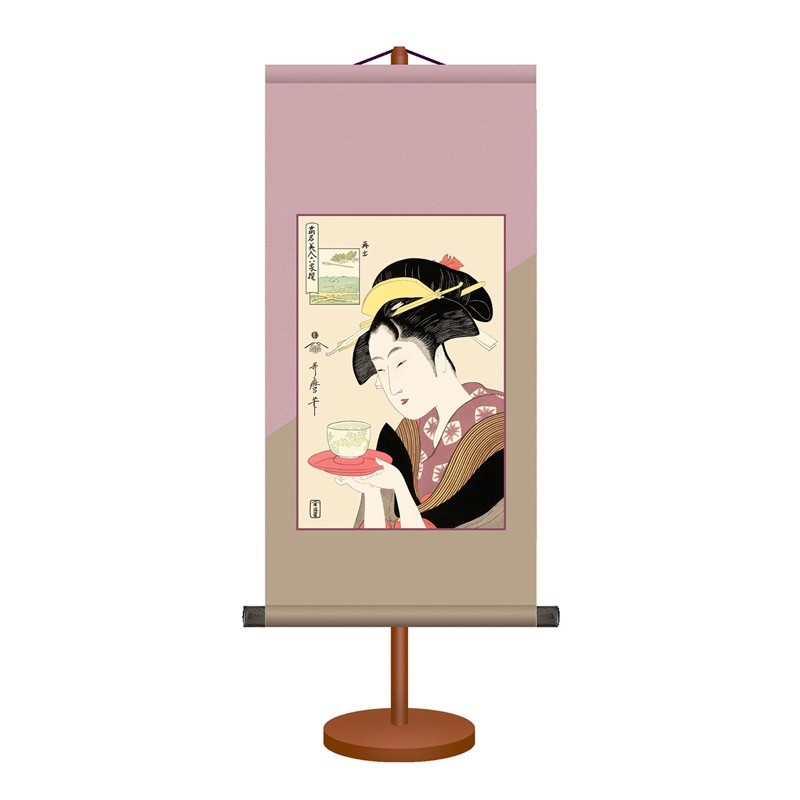 浮世絵 和風モダン掛軸 美人画 難波屋おきた 喜多川歌麿 化粧箱