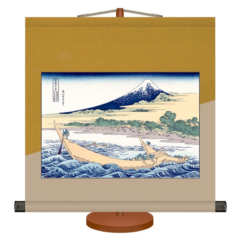 浮世絵 和風モダン掛軸 風景画 東海道江尻田子の浦略図 富嶽三十