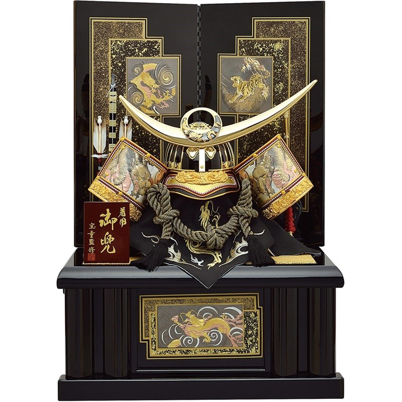 雨宮様【専用】【展示品限り】五月人形　兜　鍬形　収納飾り　子供着用可　S25 五月人形 コンパクト 25号 鷹着用兜 収納飾り 【五月人形を
