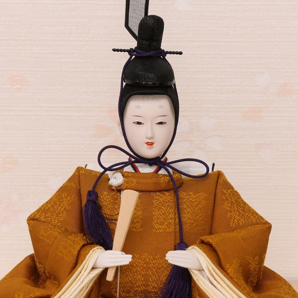 雛人形 宴桜 コンパクト 親王飾り 芥子親王 黄櫨染・有職文様 几帳飾り